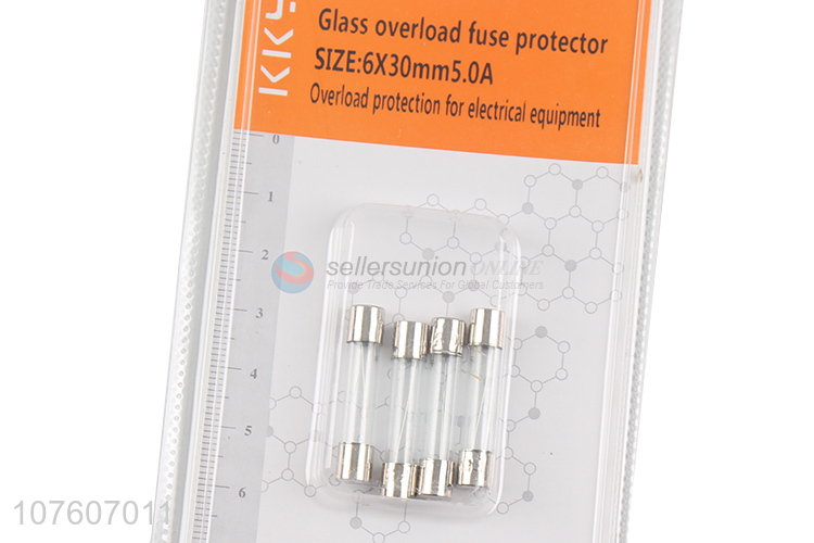 Custom 6X30mm 5.0A Concave Cap Glass Tube Fuse