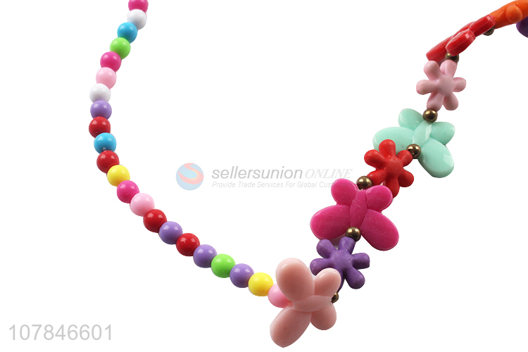 Hot Selling Plastic Beaded Necklace Bracelet For Kids