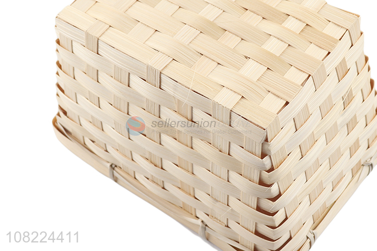 Good quality natural woven bamboo storage basket sundries storage basket