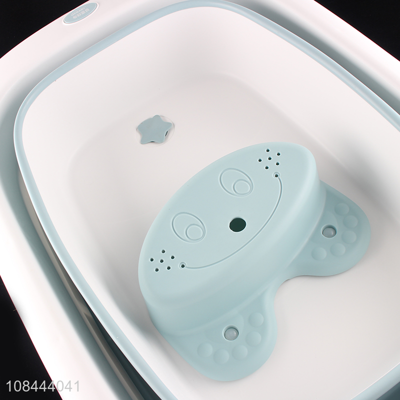 Wholesale portable collapsible baby bathtub non-sli[ foldable newborn bath tub