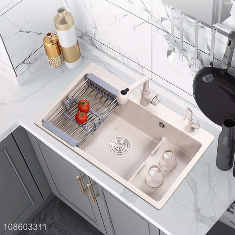 Wholesale quartz stone kitchen sink set with pull-out faucet and water purifier