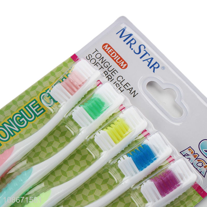 Wholesale 5 pieces soft bristle toothbrush for men women oral care