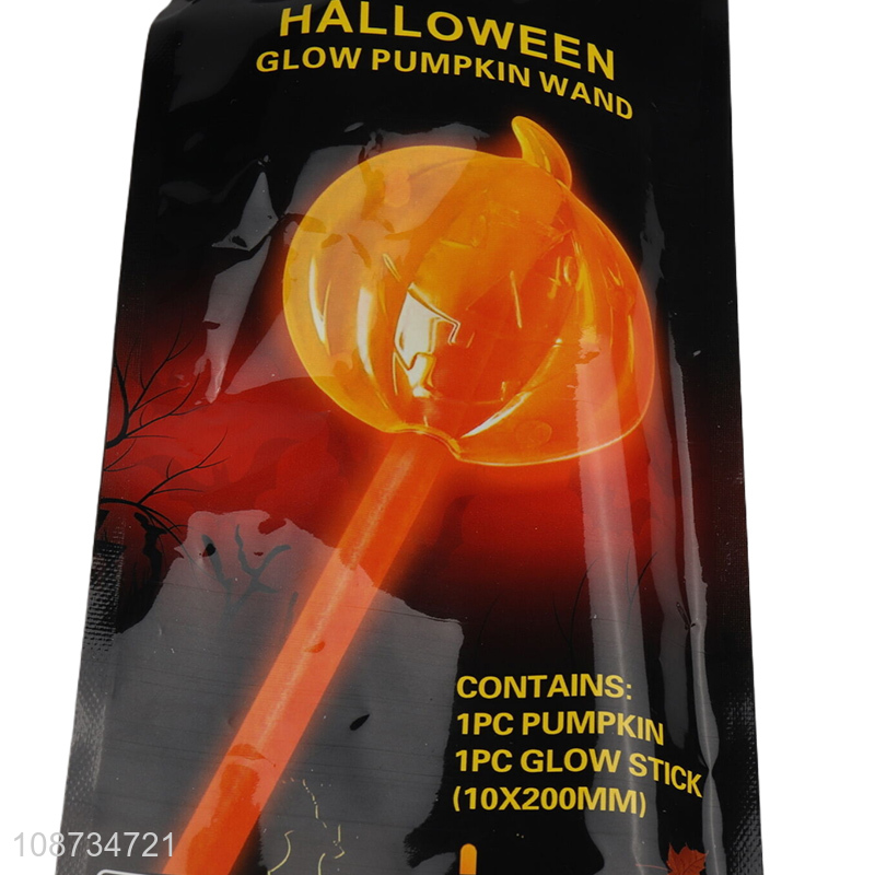 Hot selling halloween party decoration glowing pumpkin wand wholesale