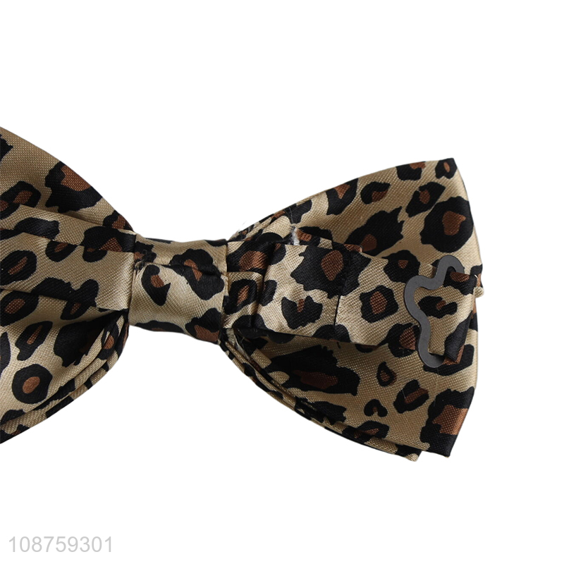 China wholesale pre-tied bow tie adjustable bowties leopard bow tie