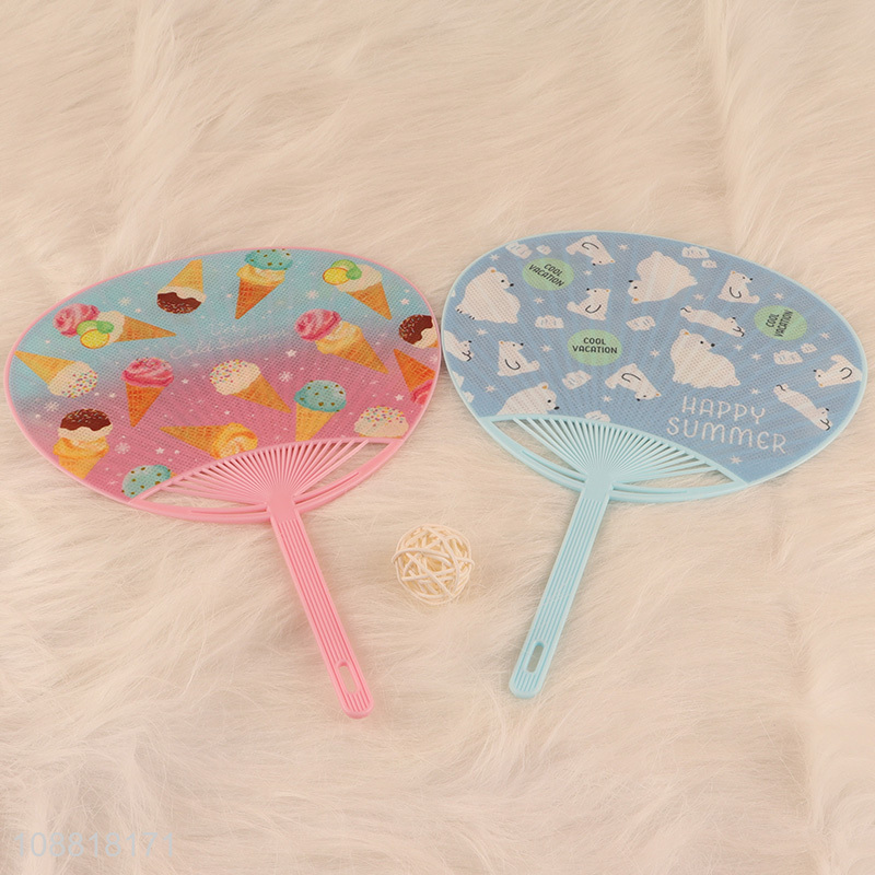 Wholesale custom printed plastic hand fan for kids