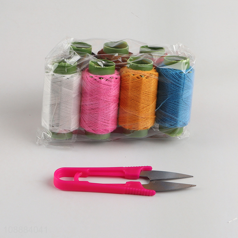 Good quality portable travel sewing kit with plastic box