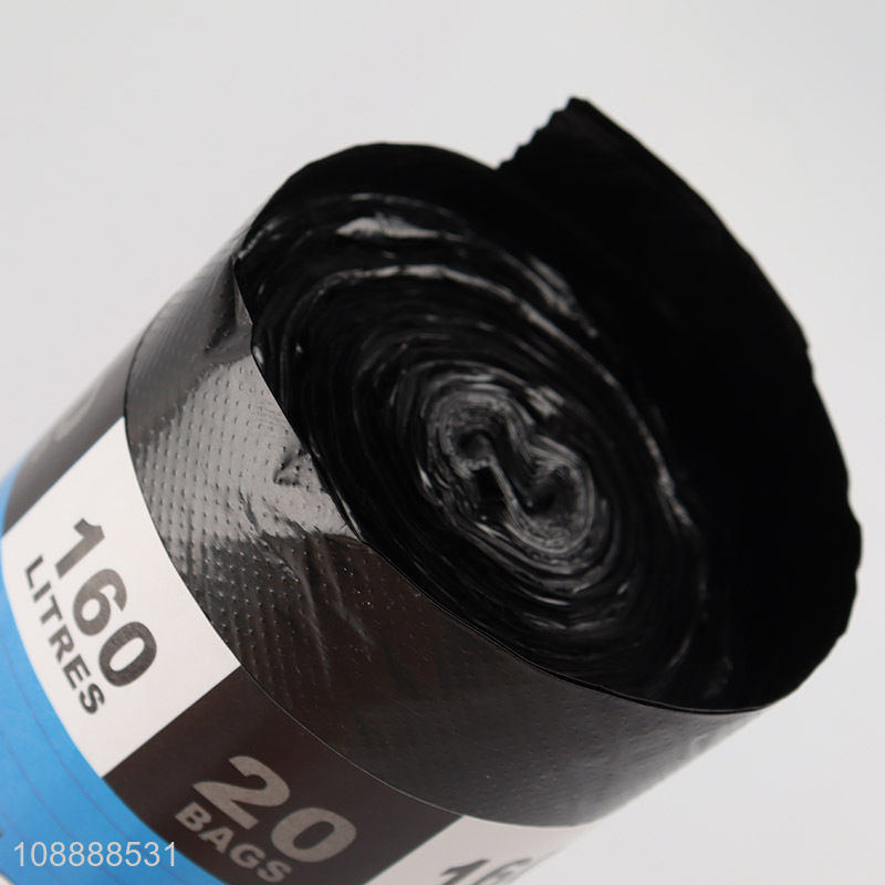 Wholesale 20 Count 160L 100*120cm Black PE Trash Bags for Home Office