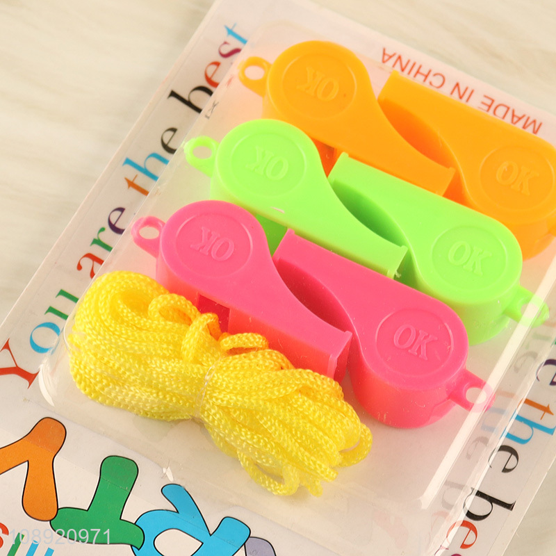 Popular products 6pcs plastic multicolor whistle for party supplies