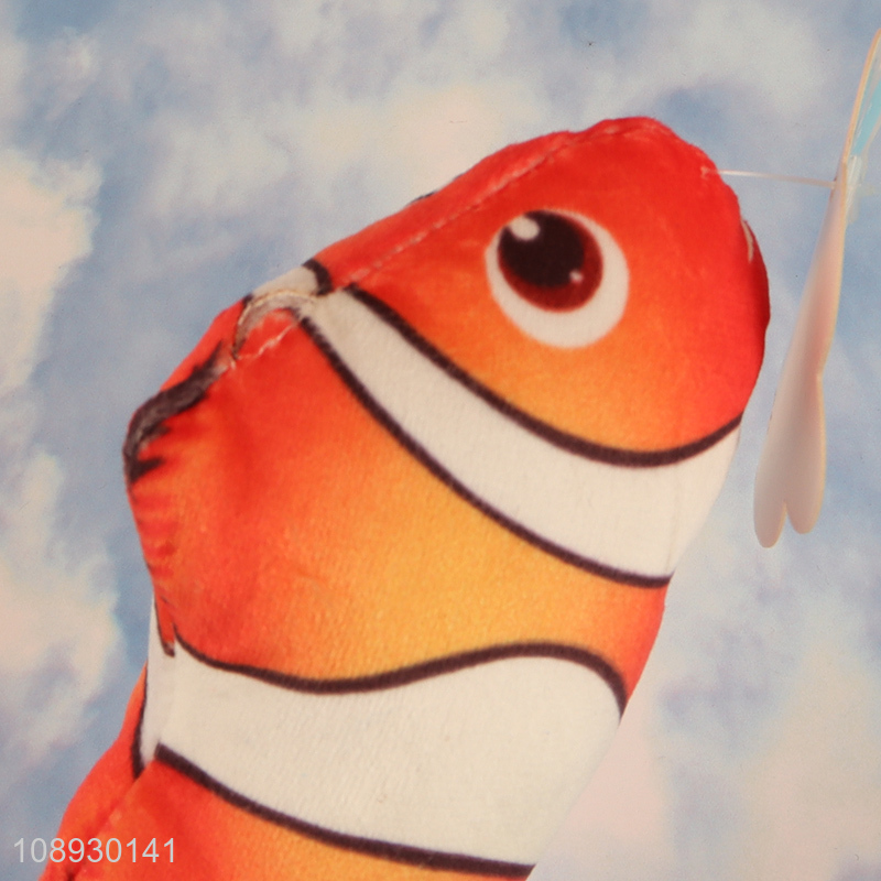 Hot Sale Artificial Fish Stuffed Clownfish Cat Toy for Indoor Cats