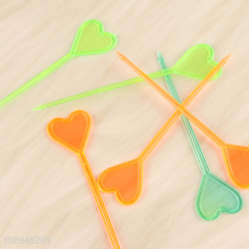 High Quality Colorful Plastic Appetizer Picks Fruit Sticks