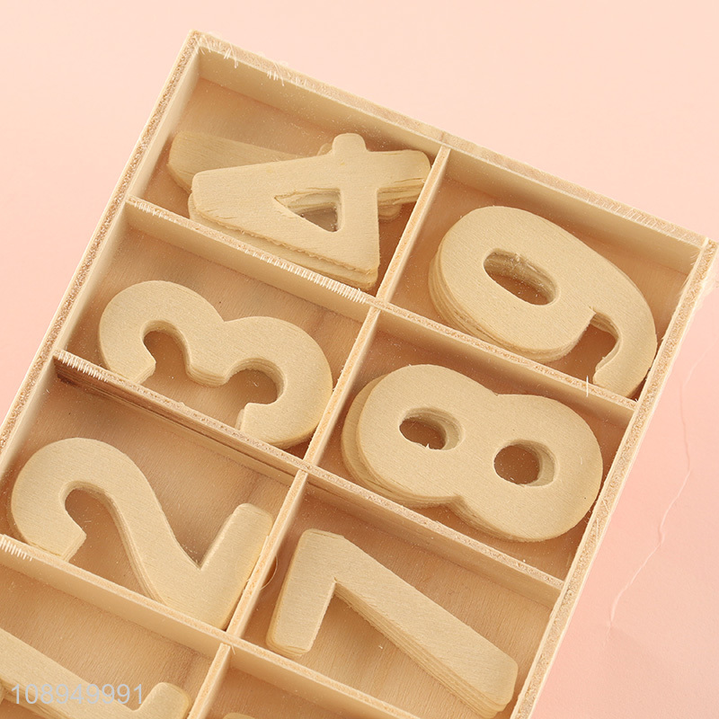 New Product Unfinished Natural Wooden Numbers Wooden Digital Toys for Kids