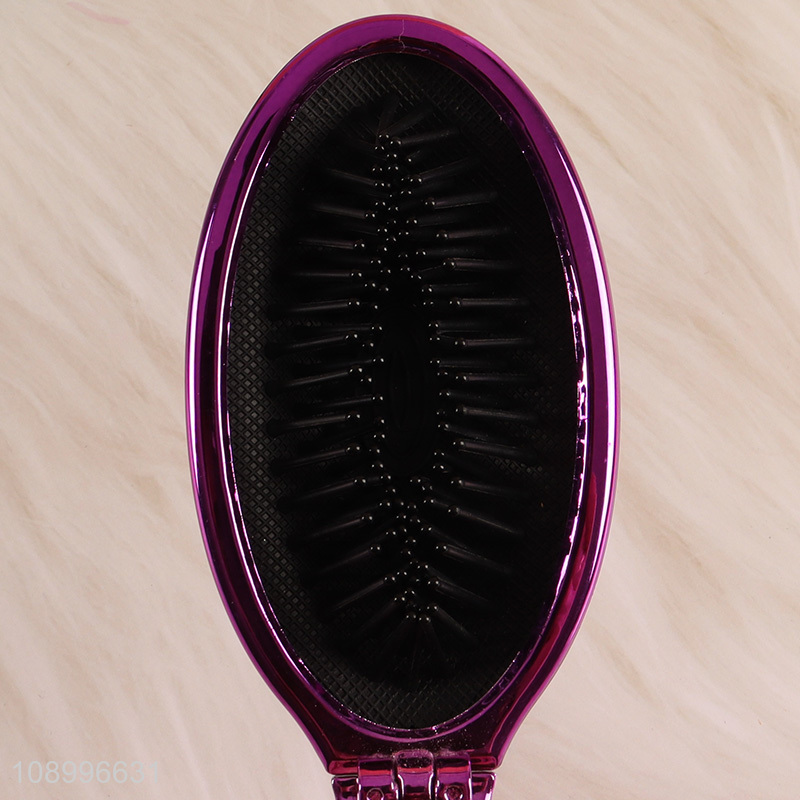 Hot Selling Folding Pocket Comb Scalp Massage Hair Brush with Mirror