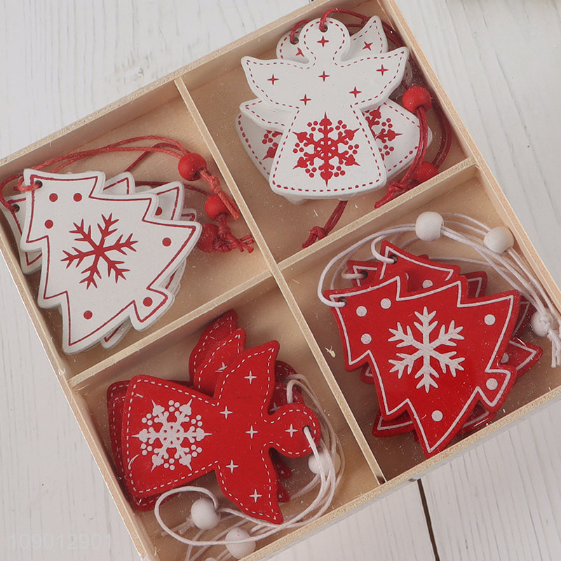 Factory direct sale wooden christmas pendant decoration christmas tree hanging decoration