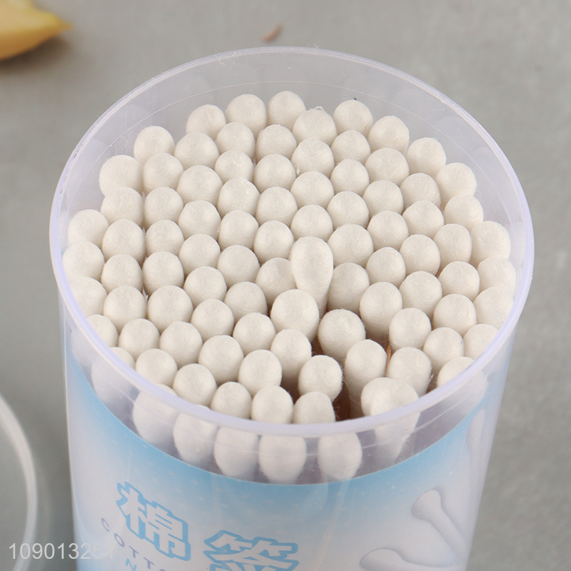 High Quality 100 Pieces Wooden Sticks Cotton Swabs Cotton Buds