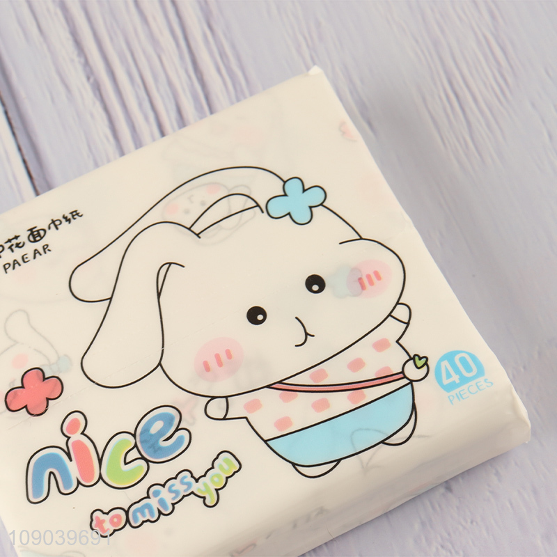 Yiwu market cartoon printed wood pulp facial tissue napkin dry&wet dual-use tissue paper