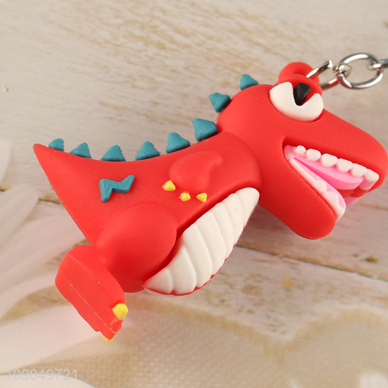 Most popular dinosaur shape silicone pendant keychain for gifts