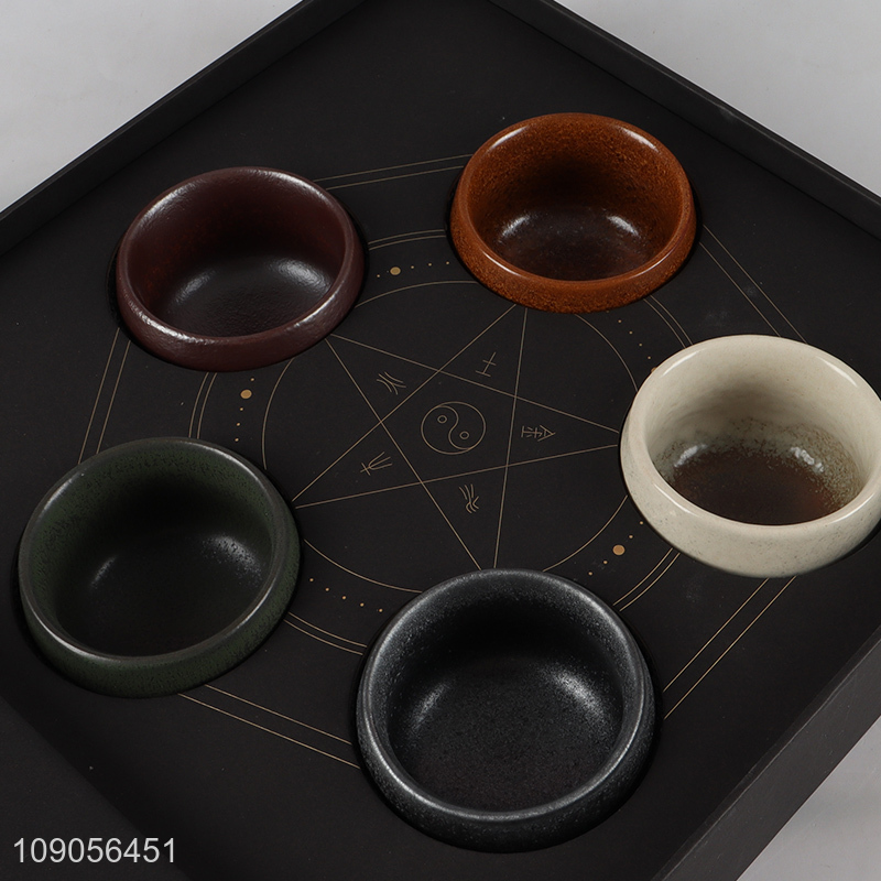 Yiwu market multicolor ceramic teacup set gift box set for sale