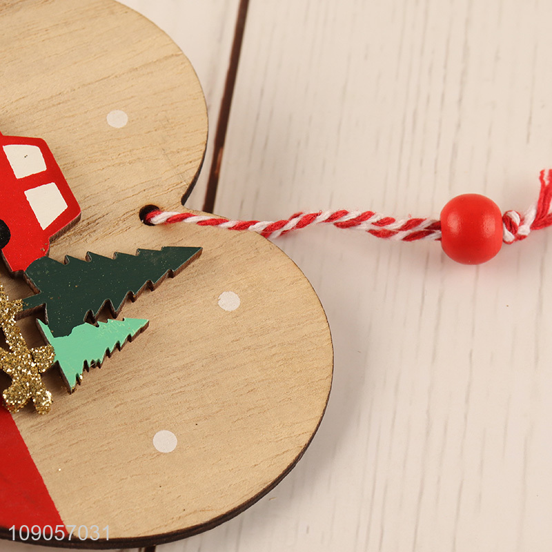 New Arrival Wooden Heart Shaped Christmas Tree Hanging Ornaments Wooden Hanging Decorations