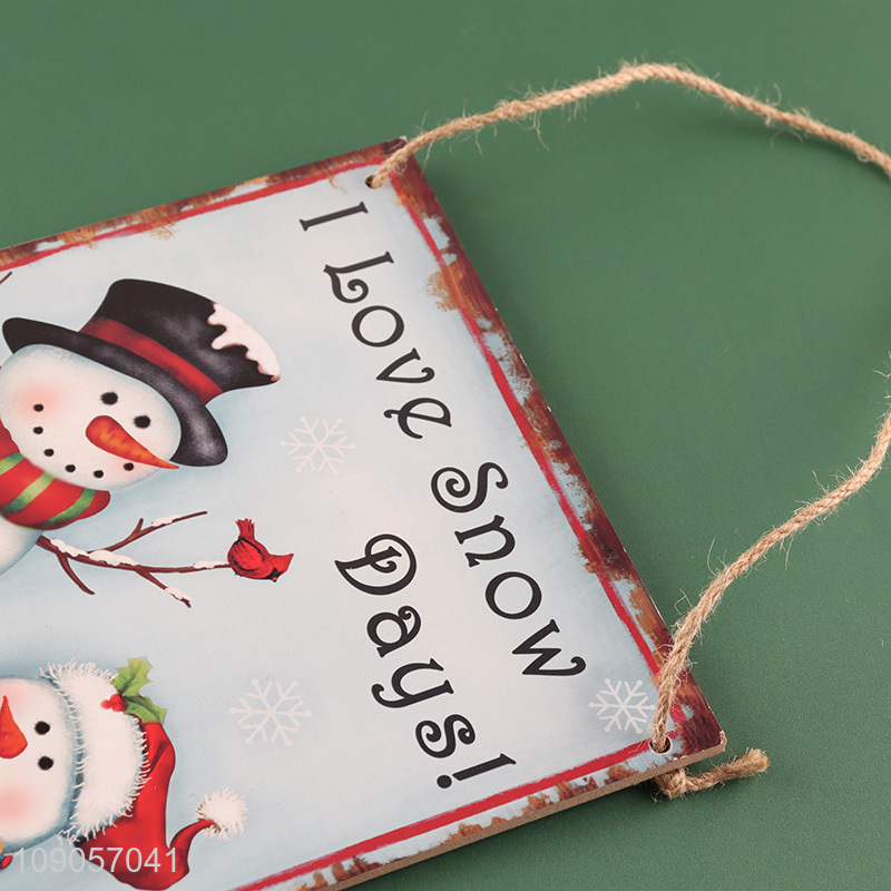 Promotional Christmas Wooden Hanging Sign Plaque Board for Christmas Tree Decoration